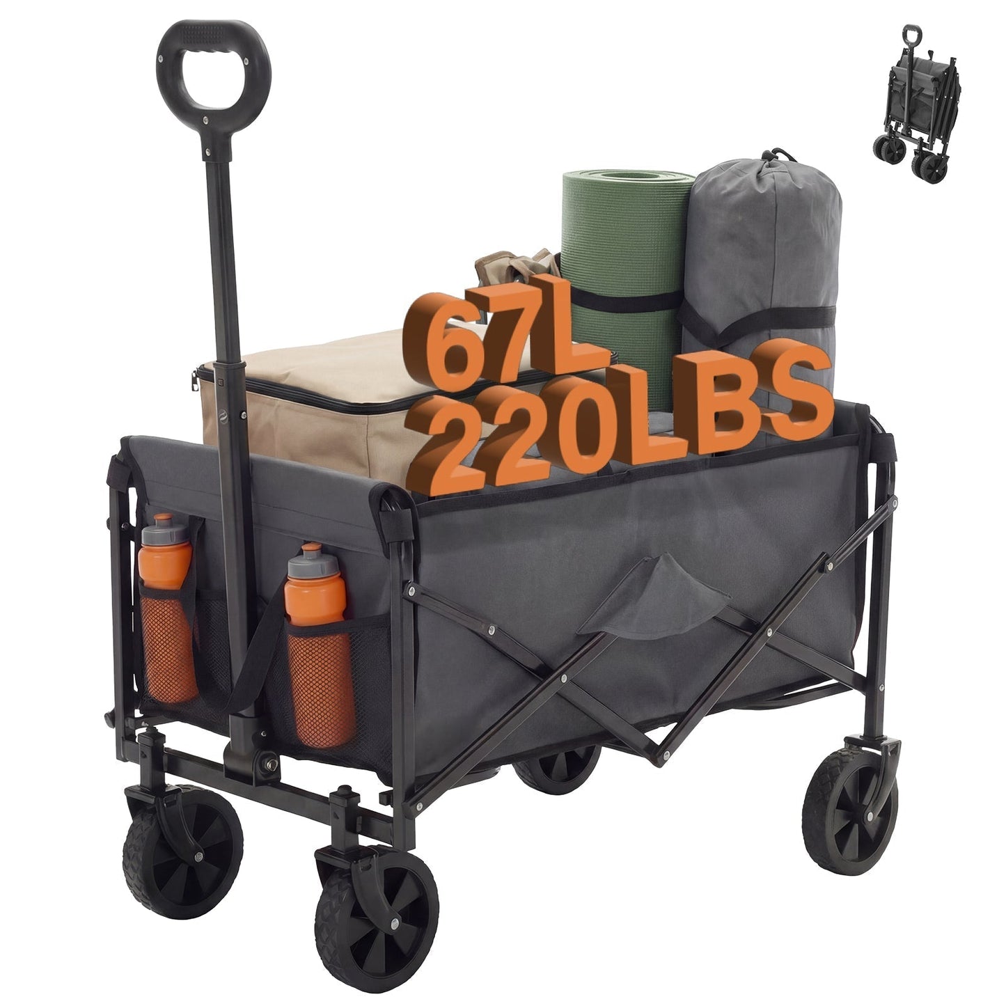 Heavy Duty Folding Utility Wagon Cart Outdoor Trolley - Flare Shack