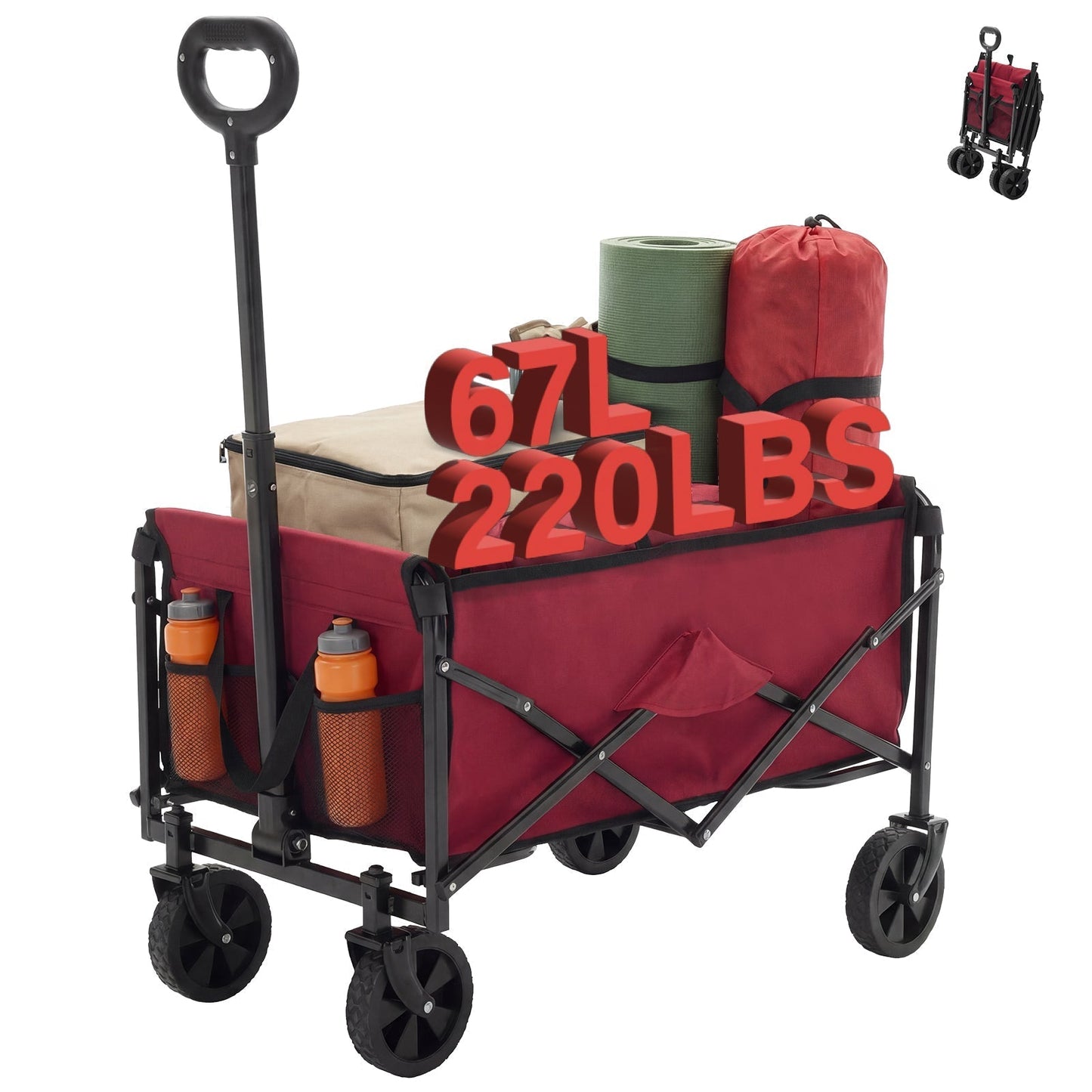 Heavy Duty Folding Utility Wagon Cart Outdoor Trolley - Flare Shack