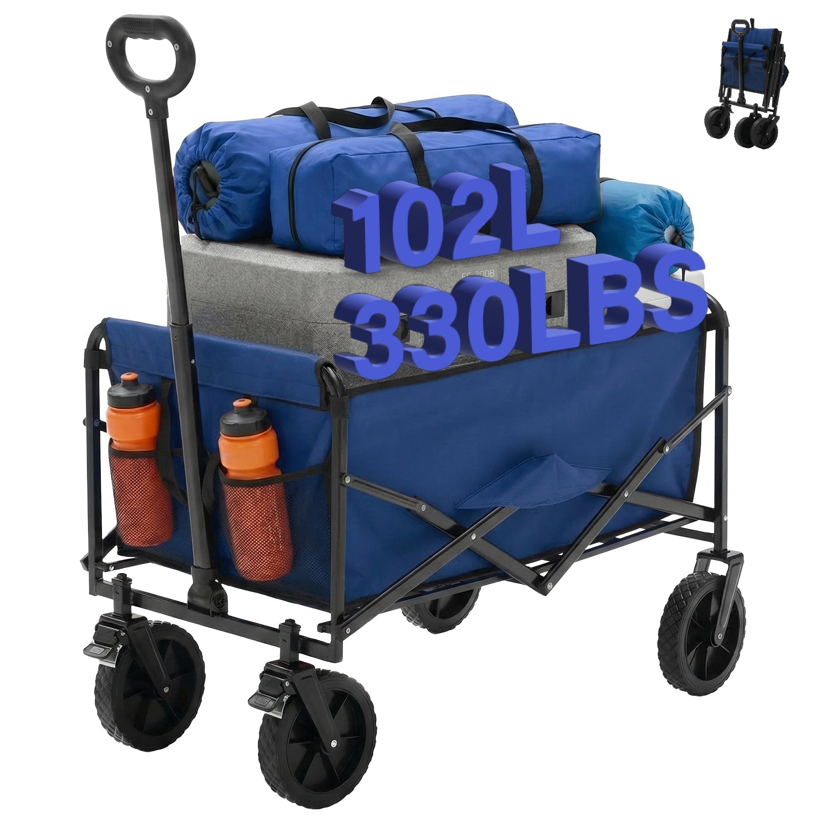 Heavy Duty Folding Utility Wagon Cart Outdoor Trolley - Flare Shack