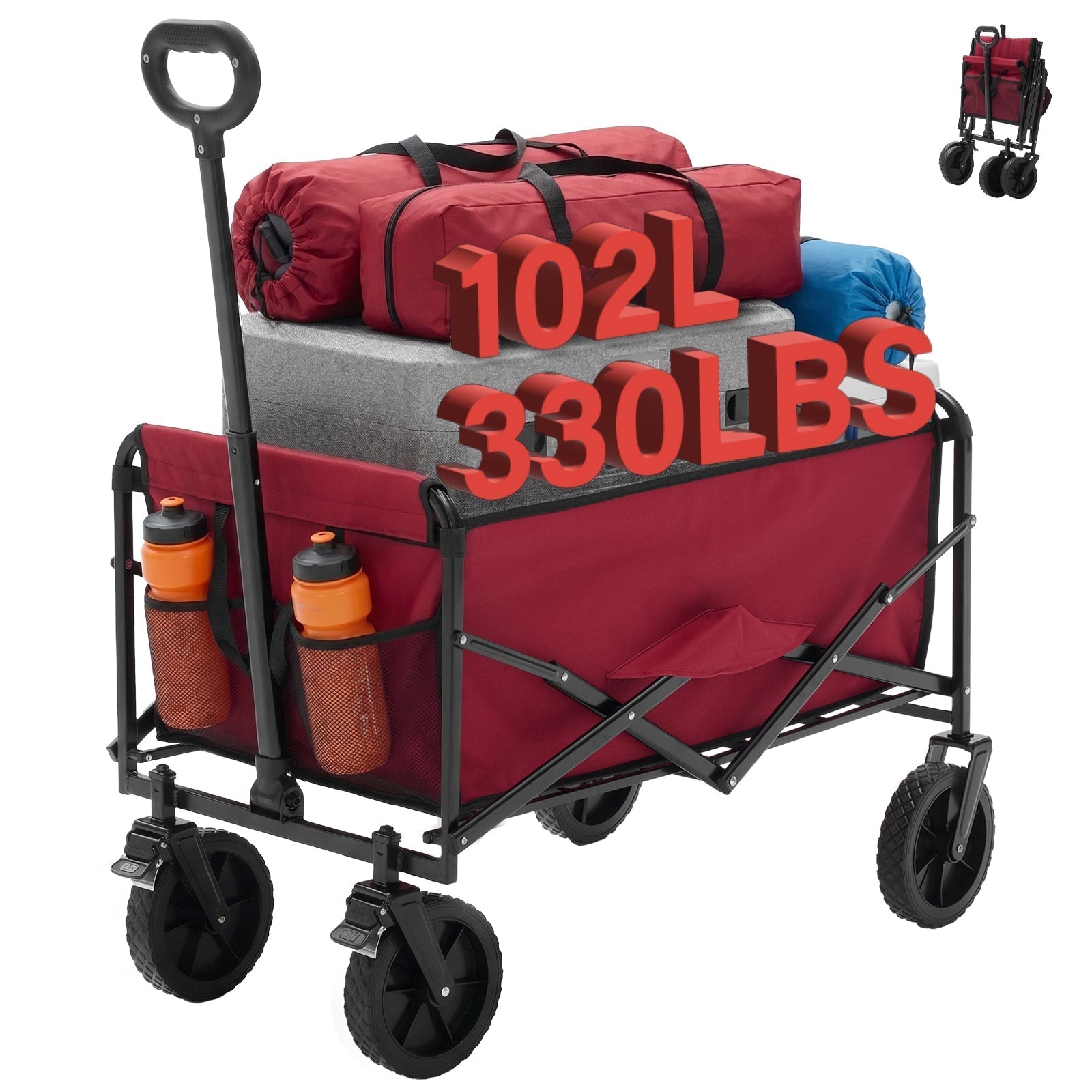Heavy Duty Folding Utility Wagon Cart Outdoor Trolley - Flare Shack