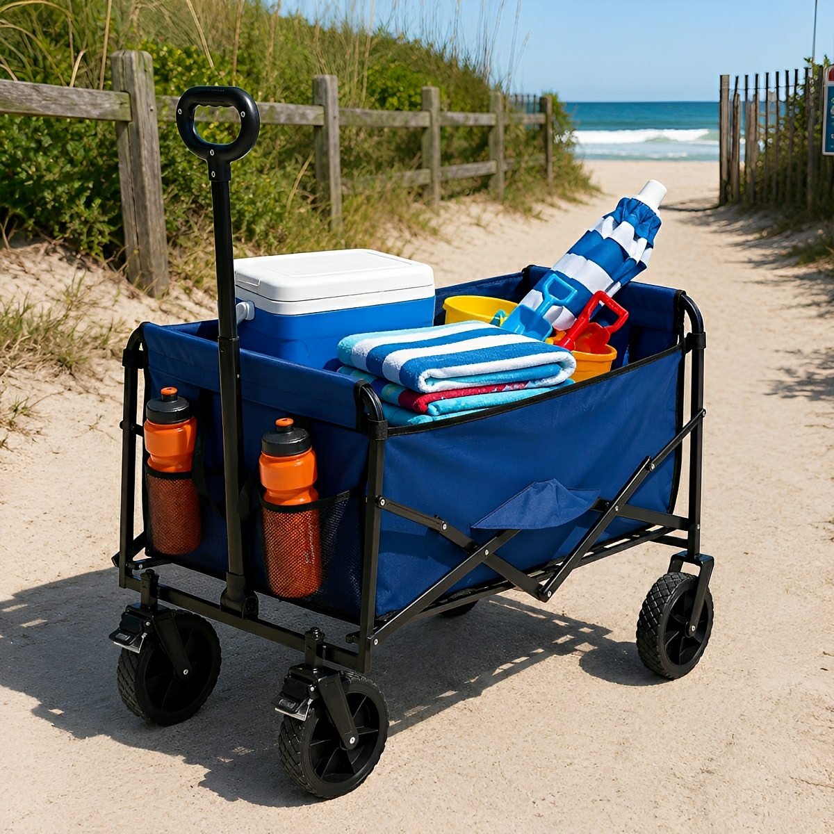 Heavy Duty Folding Utility Wagon Cart Outdoor Trolley