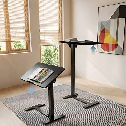Height-Adjustable Bedside Table on Wheels – Portable