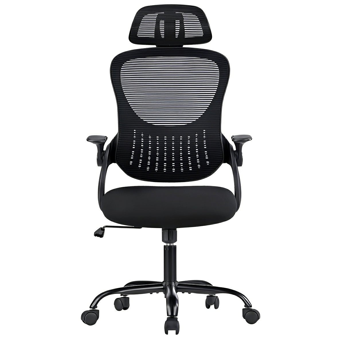 High Back Mesh Office Chair – Adjustable Headrest, Flip Arms
