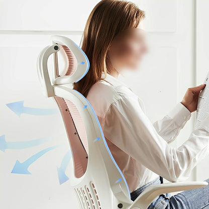 High Back Mesh Office Chair – Adjustable Headrest, Flip Arms