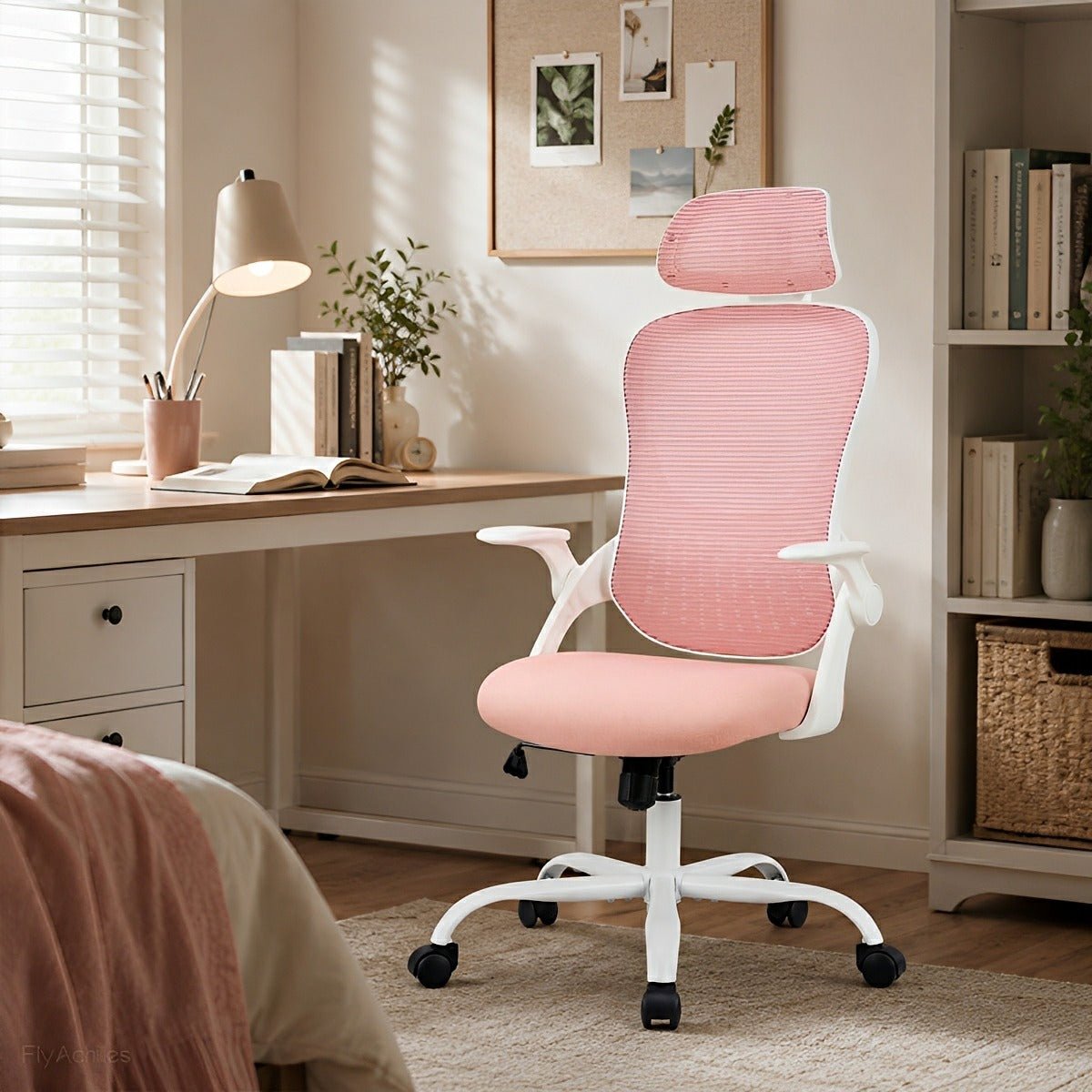High Back Mesh Office Chair – Adjustable Headrest, Flip Arms - Flare Shack