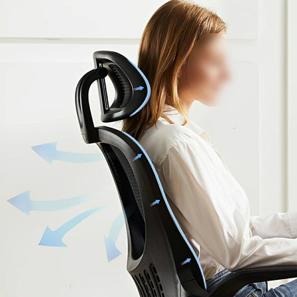 High Back Mesh Office Chair – Adjustable Headrest, Flip Arms