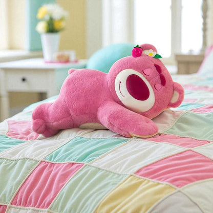 Lotso Plush Strawberry Bear Pillow - 90cm Stuffed Toy, A Sweet Valentine's Day Gift & Festivals