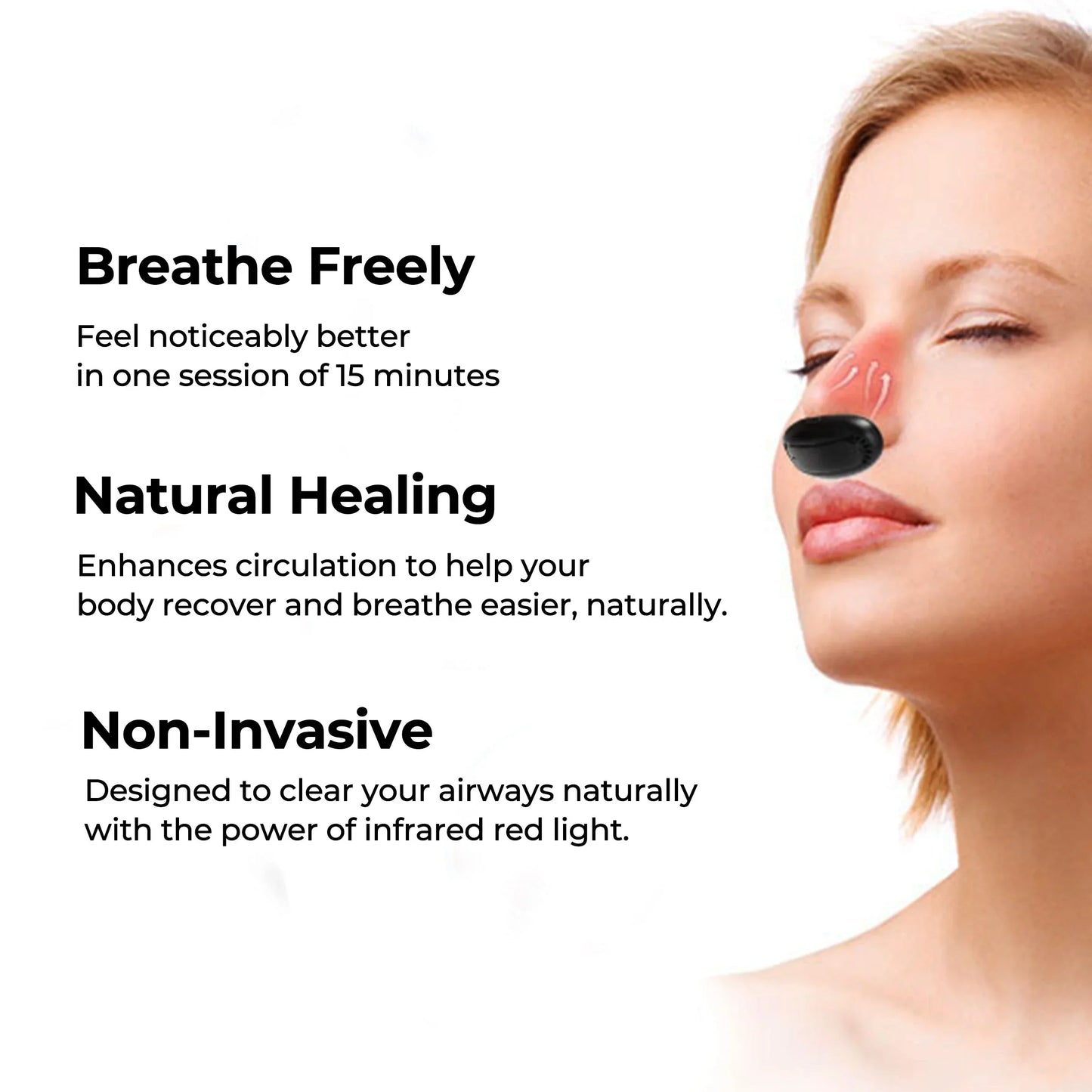 Red Light Nasal Therapy Device Clear Breathing Aid