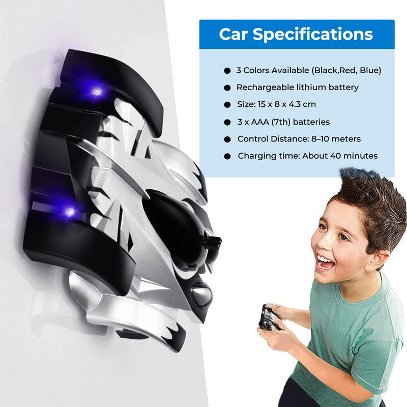 RC Wall Car Remote Control Stunt Vehicle Indoor Play