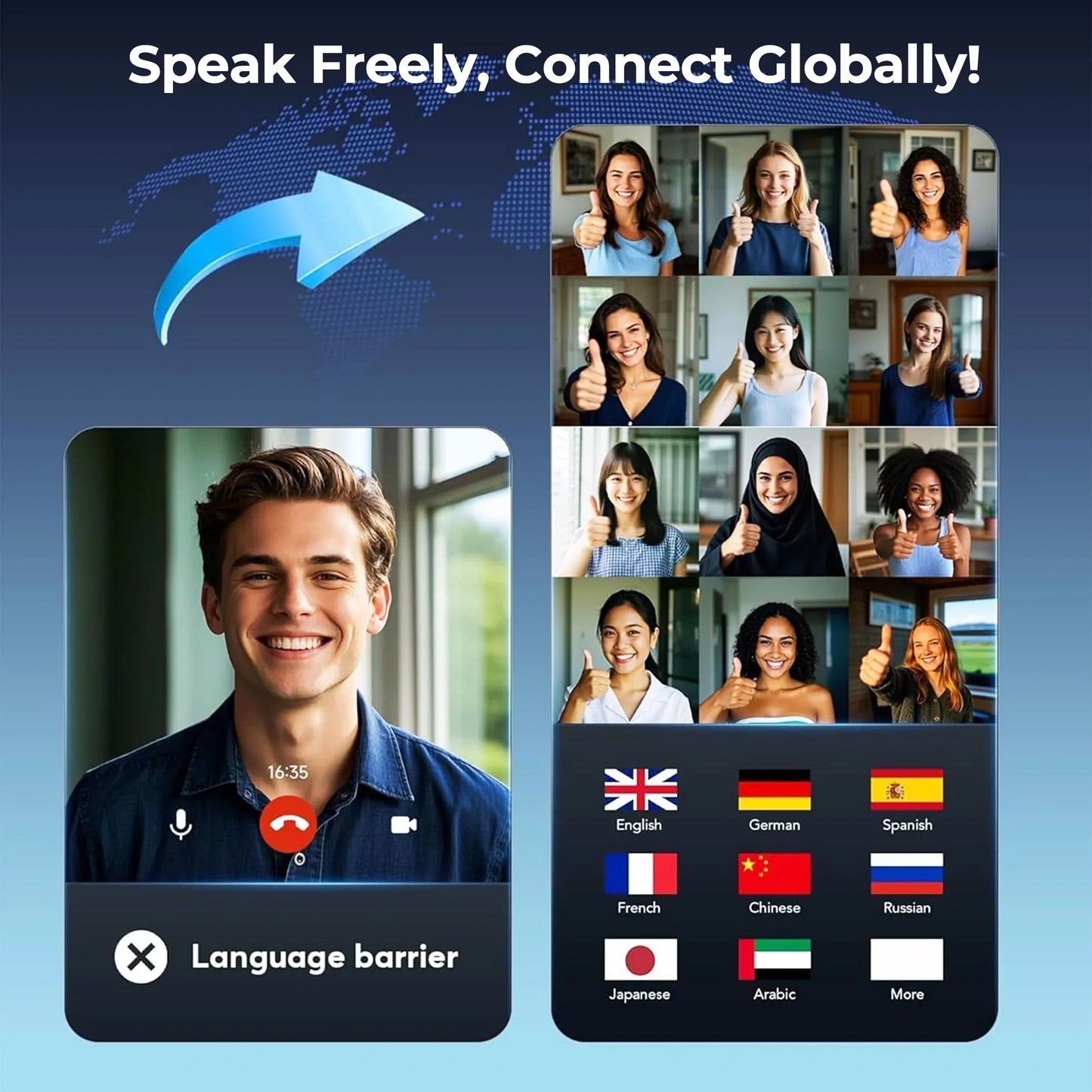 Translation Earbuds 144 Languages Wireless AI Translator