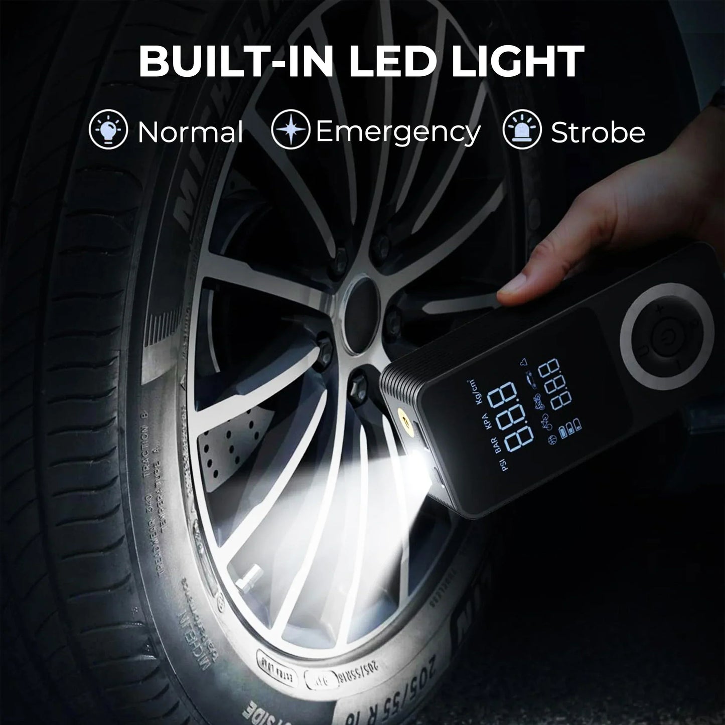 Tire Inflator Portable Digital Pump With Auto Shutoff