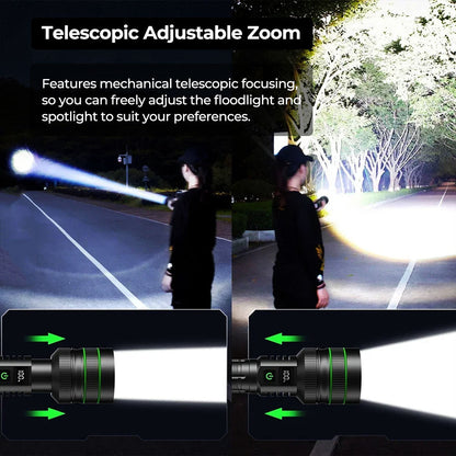Flashlight 100K Lumens Rechargeable LED Waterproof Camping