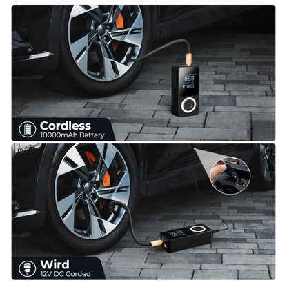 Tire Inflator Portable Digital Pump With Auto Shutoff