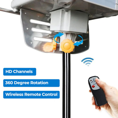 Outdoor HD TV Antenna 990 Mile Range Rotatable Mast