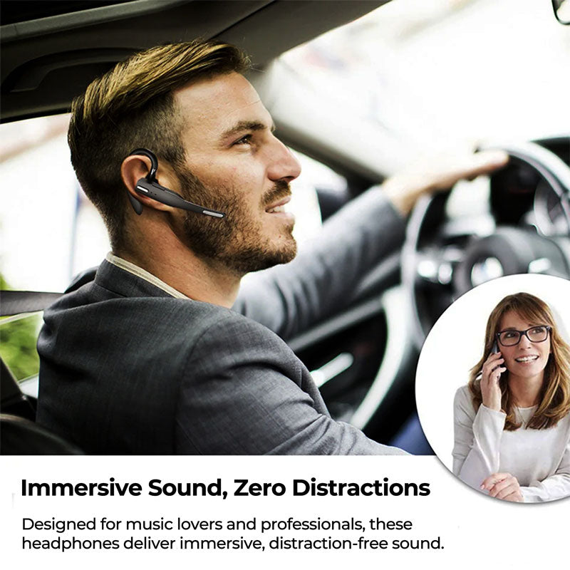 Bluetooth 5.1 Dual Wireless Neckband Headset Noise Cancel