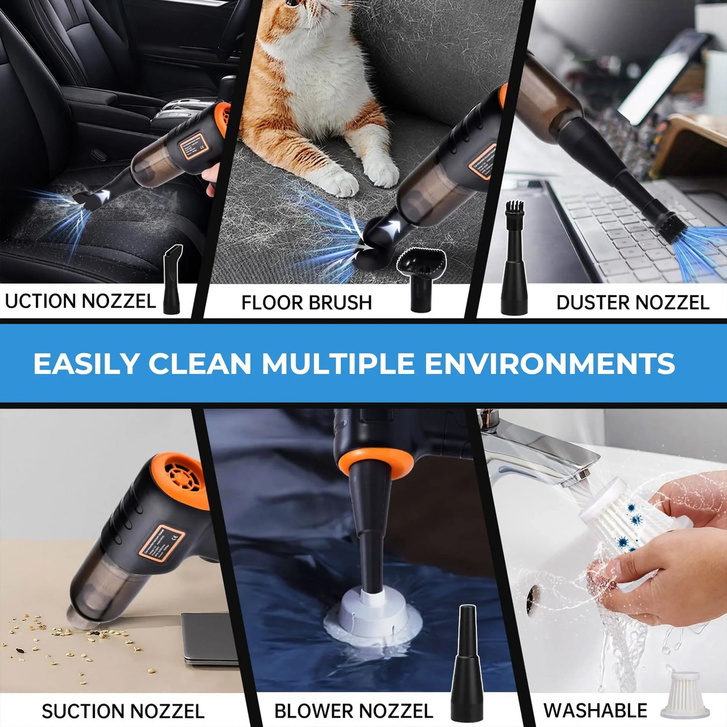 Cordless Car Vacuum Cleaner Handheld Compact Strong Suction