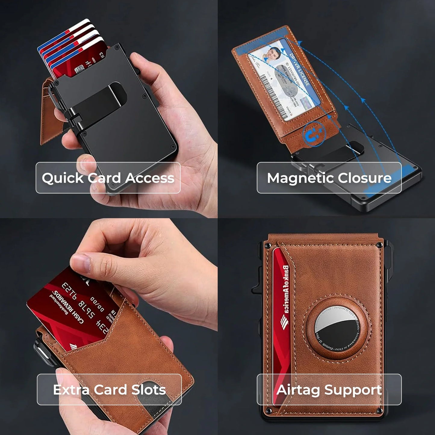 AirTag Wallet Leather Slim RFID Blocking Wallet 2025
