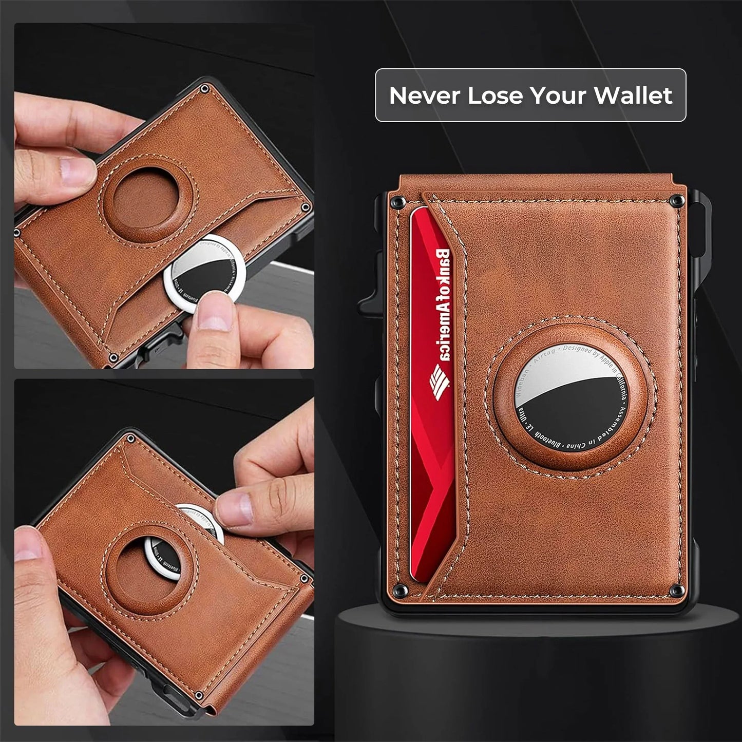 AirTag Wallet Leather Slim RFID Blocking Wallet 2025