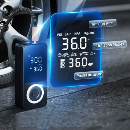 Tire Inflator Portable Digital Pump With Auto Shutoff