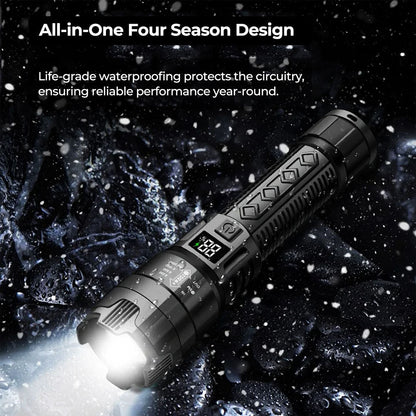 Flashlight 100K Lumens Rechargeable LED Waterproof Camping