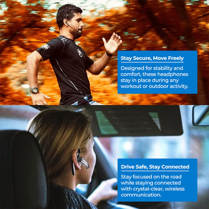 Bluetooth 5.1 Dual Wireless Neckband Headset Noise Cancel