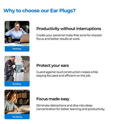 Noise Cancelling Silicone Earplugs Reusable Sleep Aid