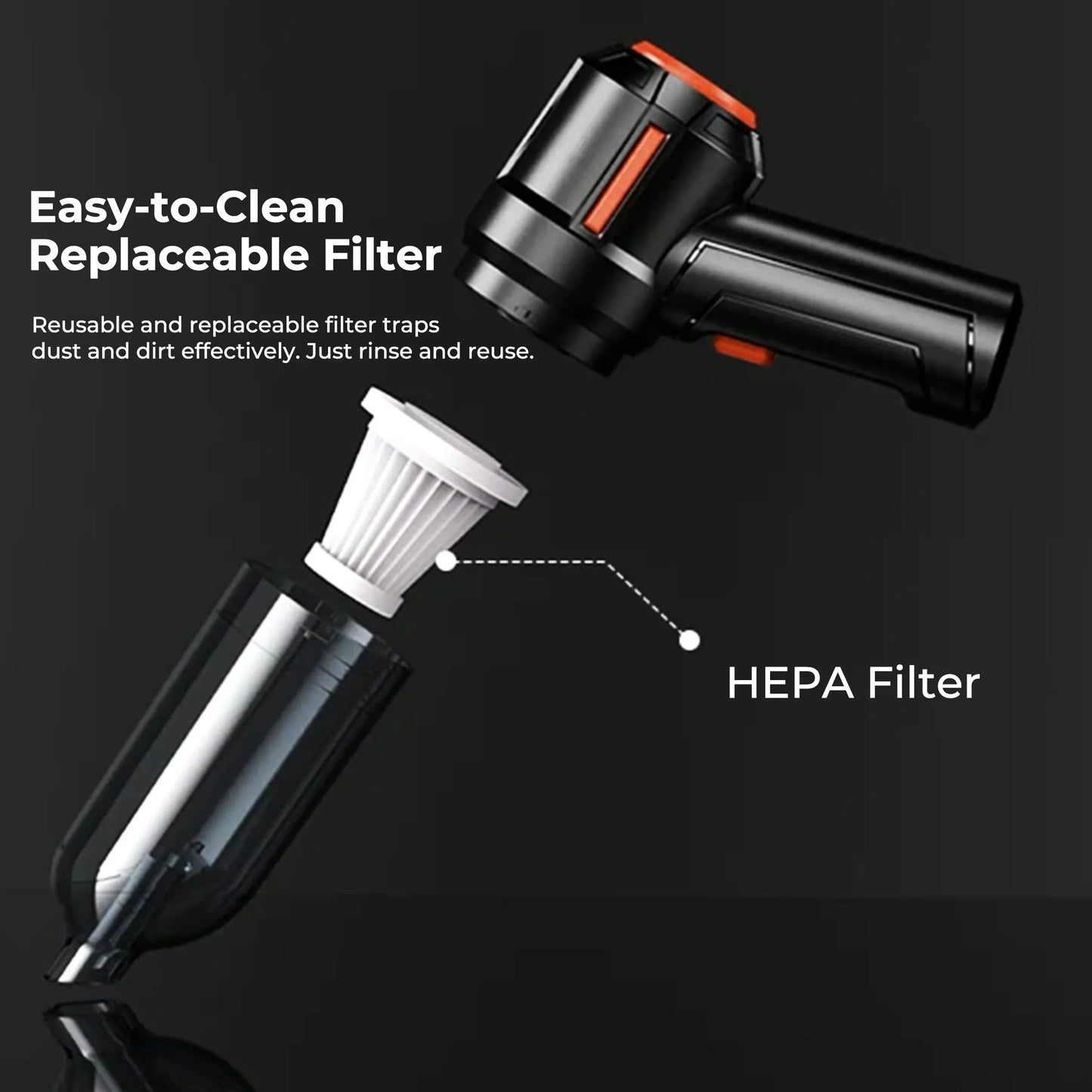 Cordless Car Vacuum Cleaner Handheld Compact Strong Suction