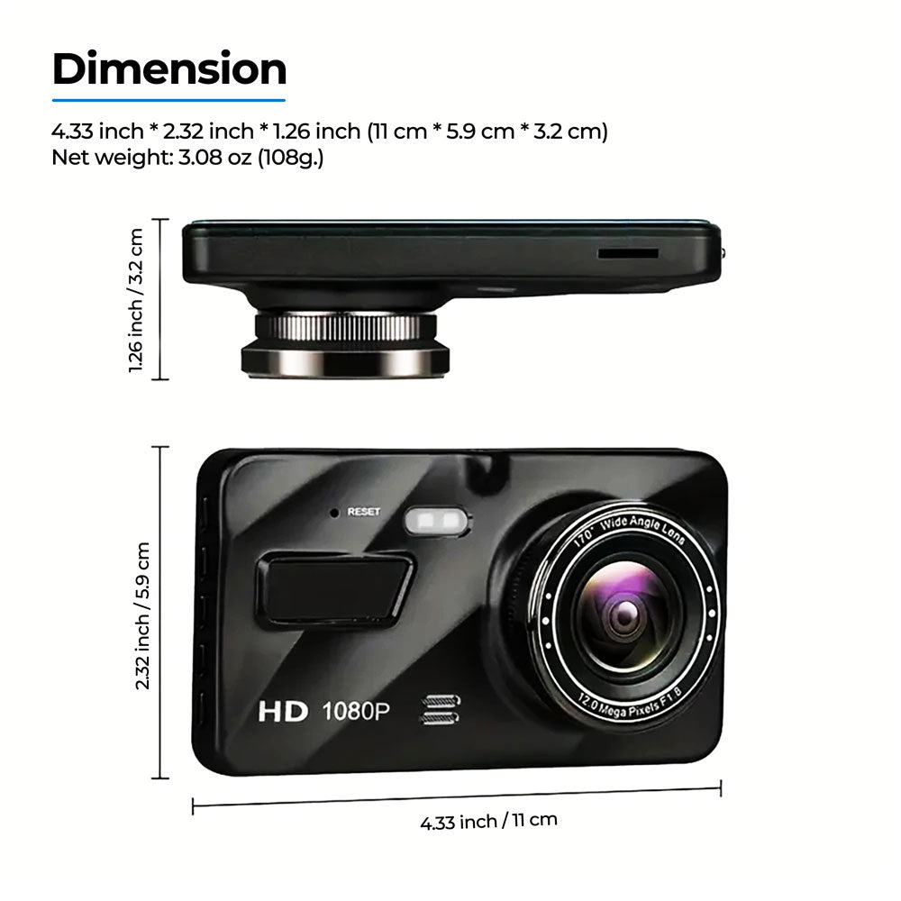 UHD Dual Dash Cam With Night Vision And Parking Monitor