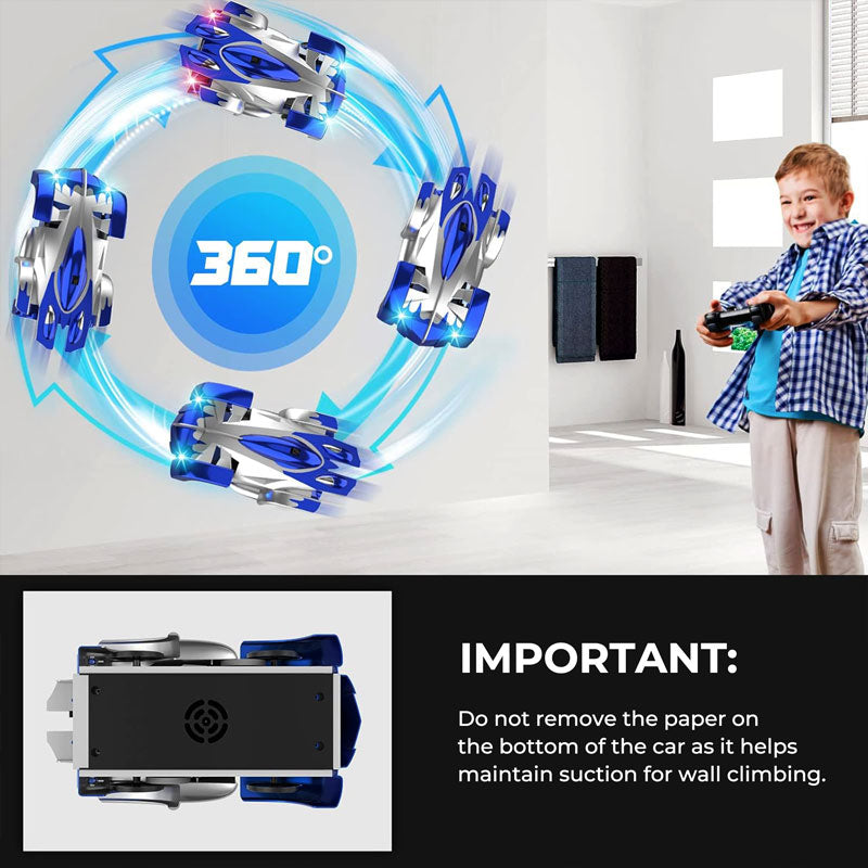 RC Wall Car Remote Control Stunt Vehicle Indoor Play