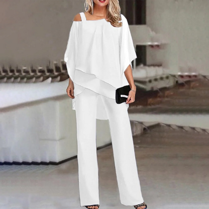 Women's Two-Piece Set| Elegant two-piece set with cold shoulder