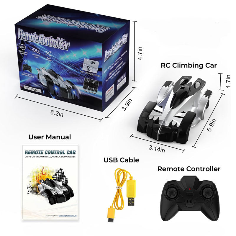RC Wall Car Remote Control Stunt Vehicle Indoor Play
