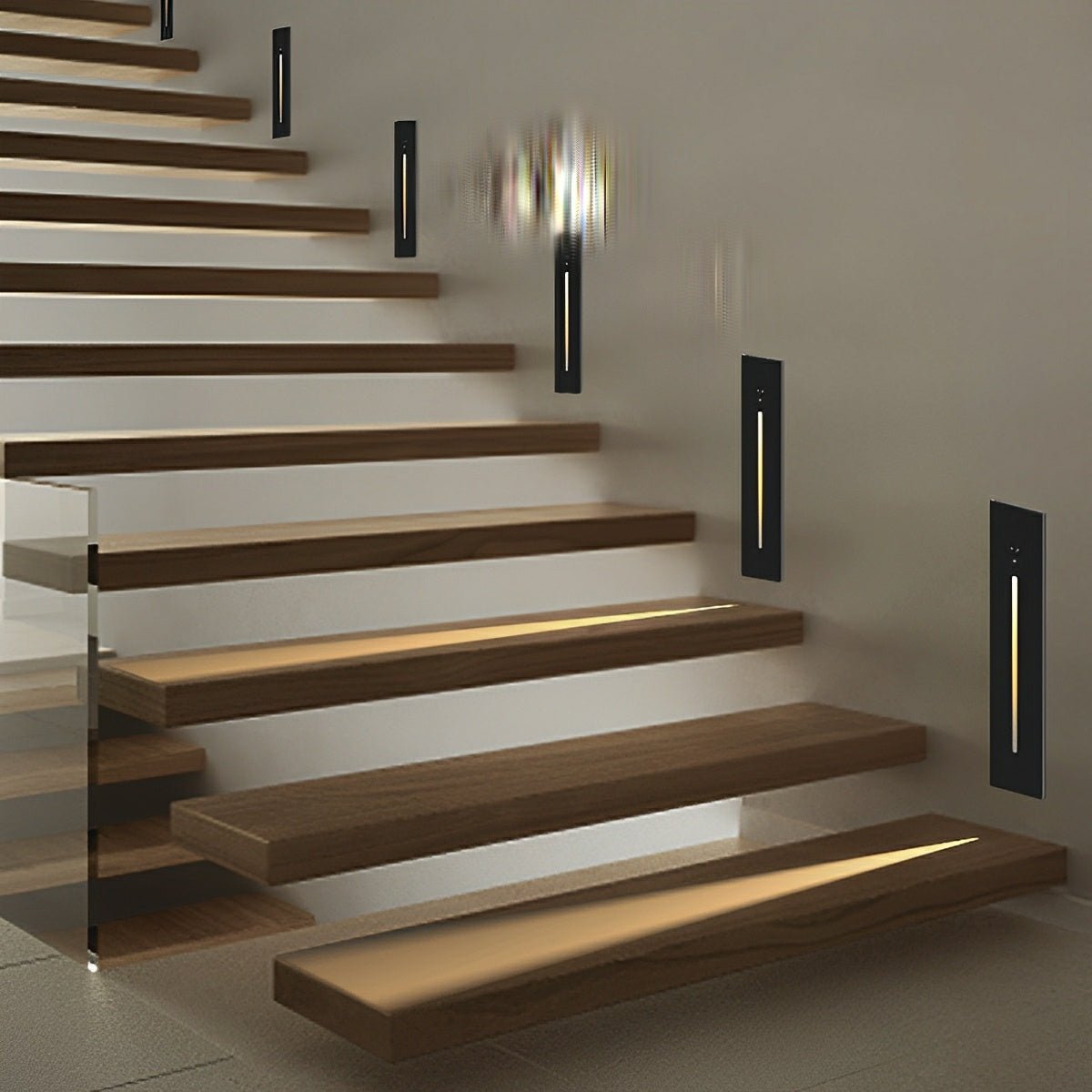 Indoor Minimalist Motion Sensor LED Recessed Stairway Wall Lights - Flare Shack