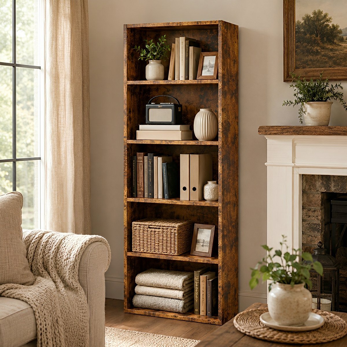 Industrial Bookcase Open Storage Shelf - Flare Shack
