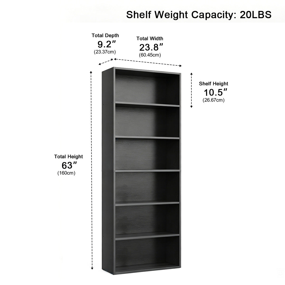 Industrial Bookcase Open Storage Shelf