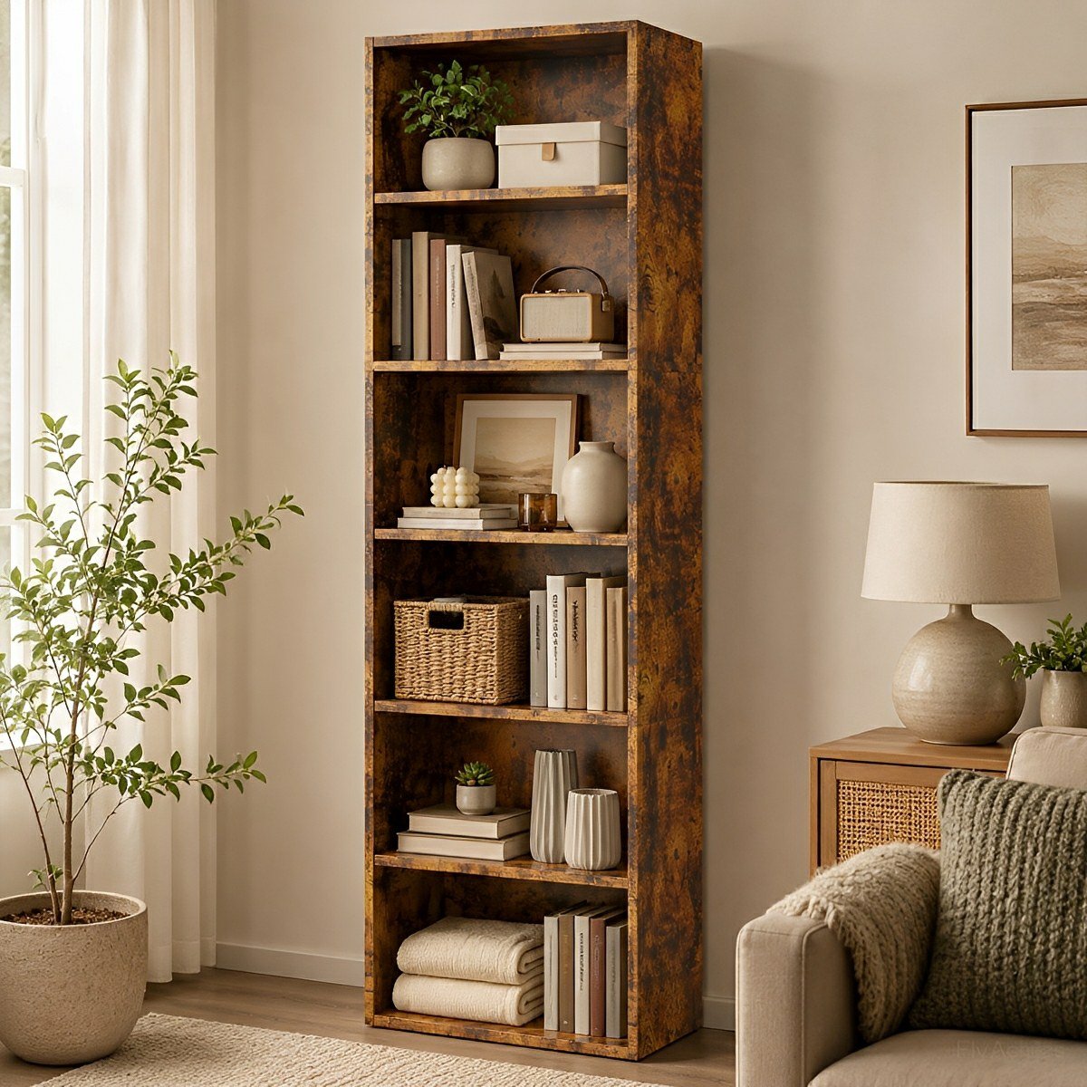 Industrial Bookcase Open Storage Shelf - Flare Shack