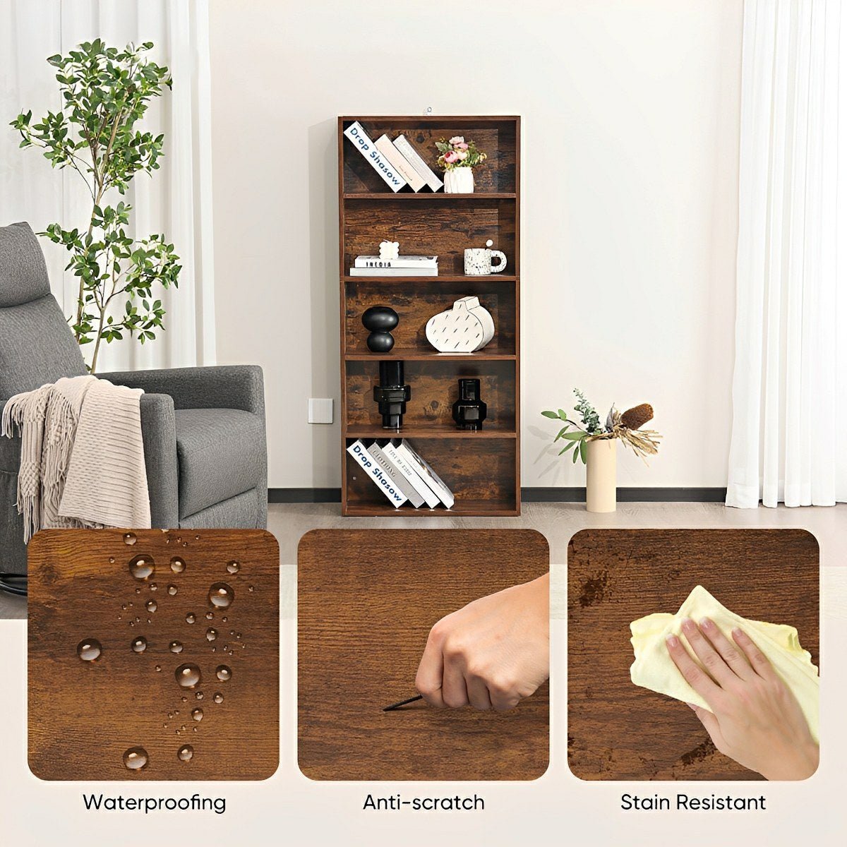 Industrial Bookcase Open Storage Shelf