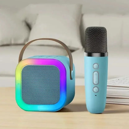 Portable Bluetooth Karaoke Machine with Wireless Microphones - Fun Family Singing Gift
