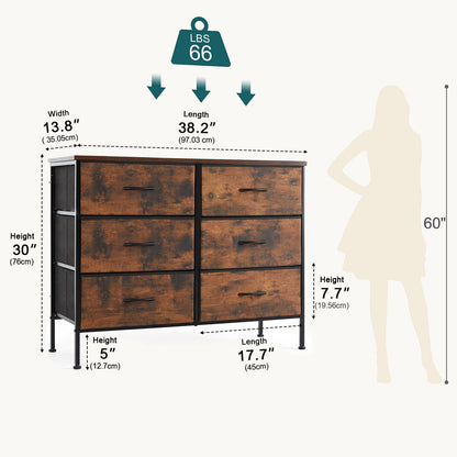 Large Capacity 5-10 Drawer Fabric Storage Cabinet Organizer
