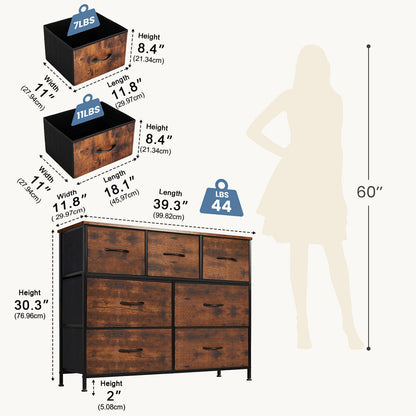 Large Capacity 5-10 Drawer Fabric Storage Cabinet Organizer