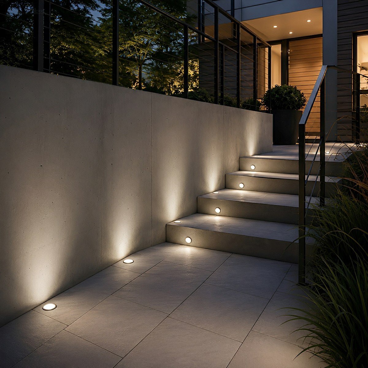 LED Deck Stair Lights Plug In Outdoor Step Lights Recessed In-ground 8 Pcs