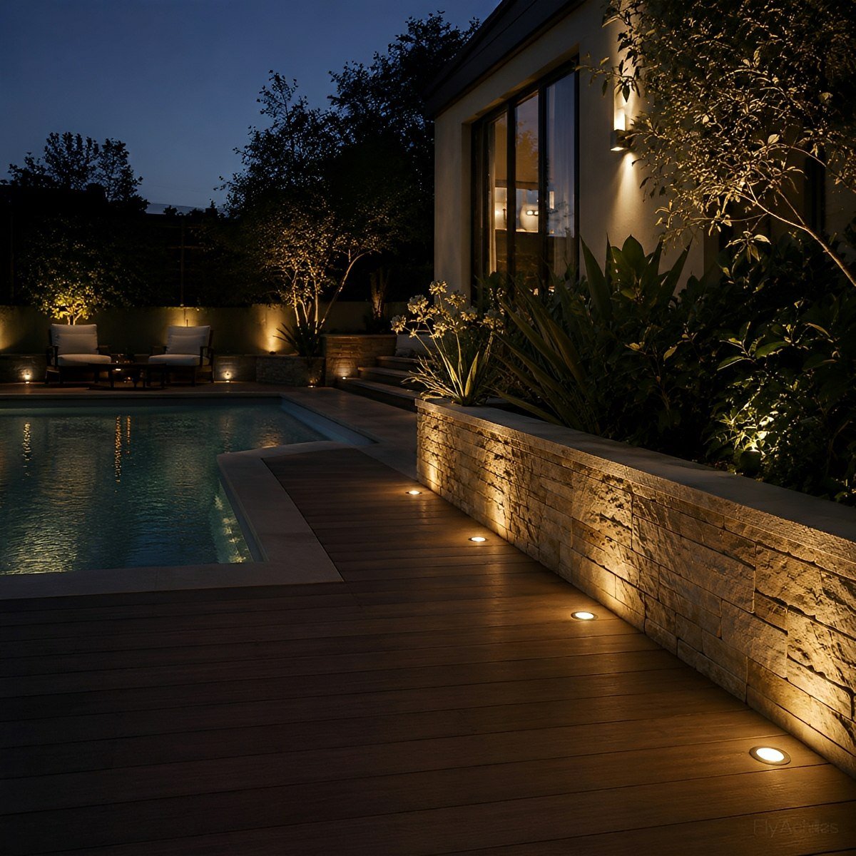 LED Deck Stair Lights Plug In Outdoor Step Lights Recessed In - ground 8 Pcs - Flare Shack