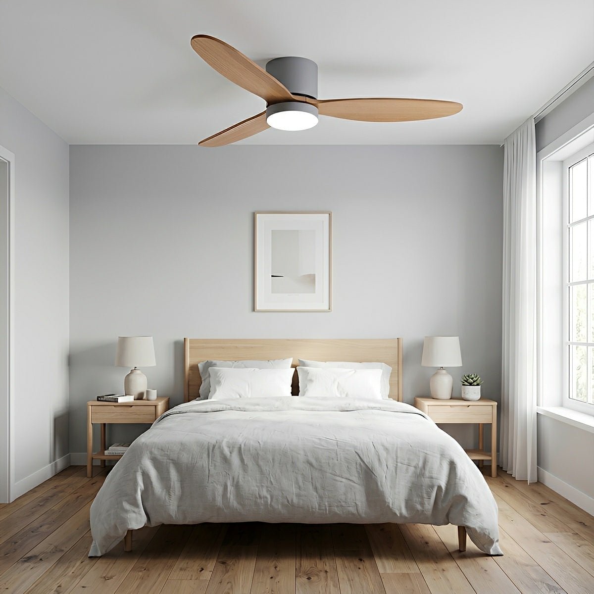 LED Inverter Silent White Low Floor DC Motor Simple Ceiling Fan Light - Flare Shack