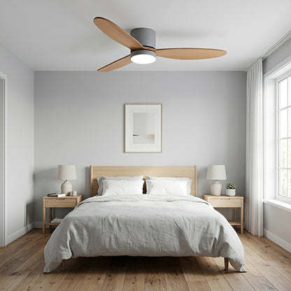 LED Inverter Silent White Low Floor DC Motor Simple Ceiling Fan Light - Flare Shack