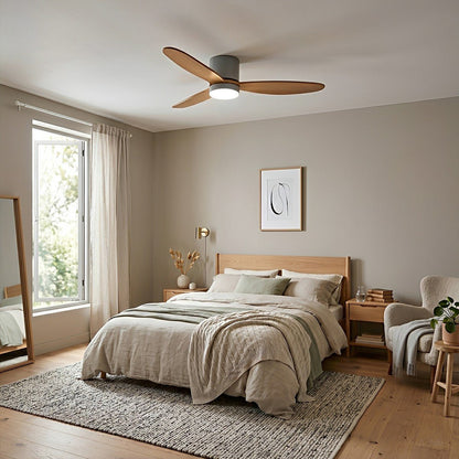 LED Inverter Silent White Low Floor DC Motor Simple Ceiling Fan Light - Flare Shack