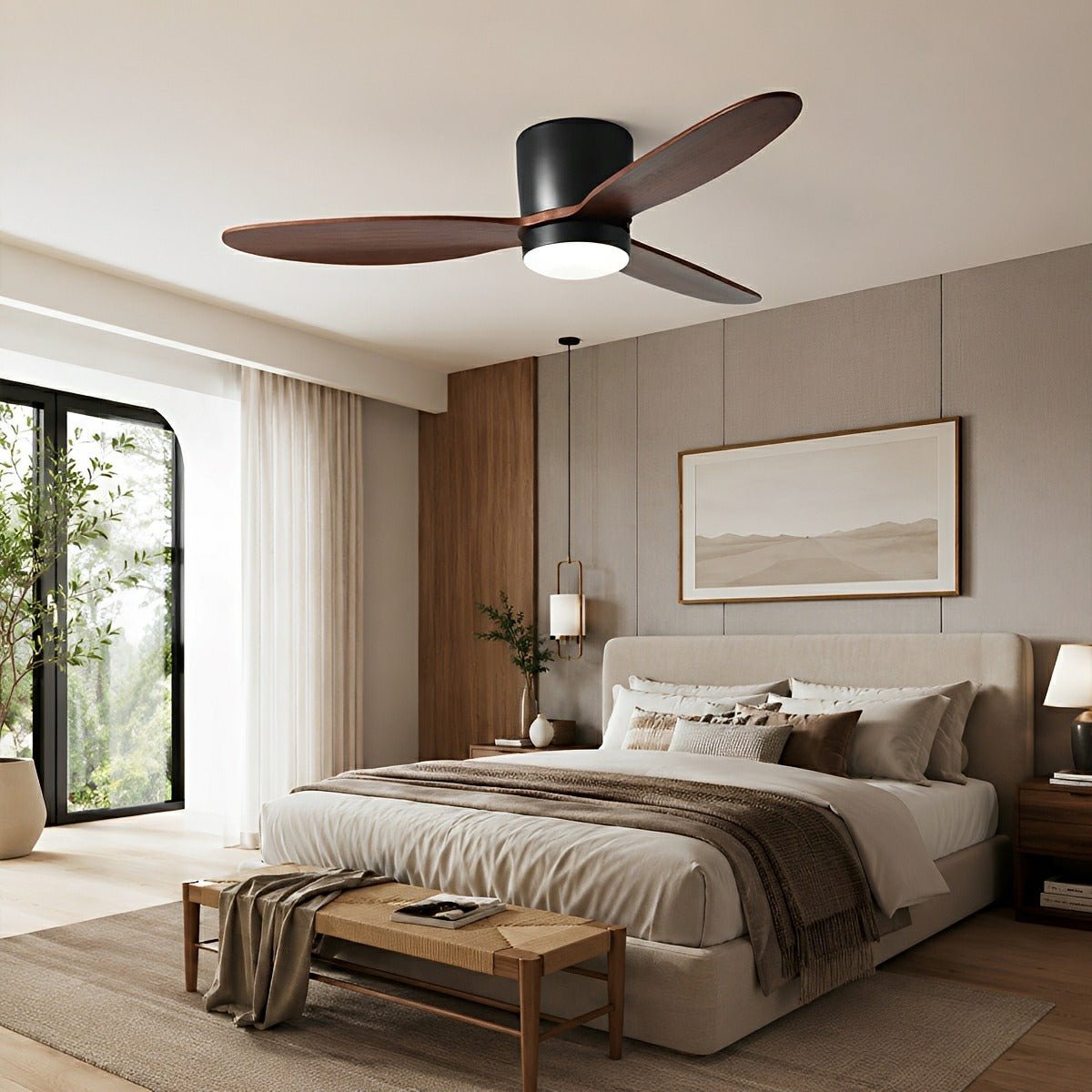 LED Inverter Silent White Low Floor DC Motor Simple Ceiling Fan Light - Flare Shack