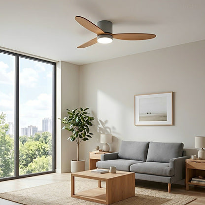 LED Inverter Silent White Low Floor DC Motor Simple Ceiling Fan Light - Flare Shack