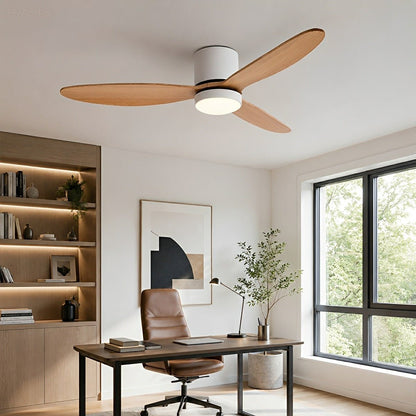 LED Inverter Silent White Low Floor DC Motor Simple Ceiling Fan Light - Flare Shack
