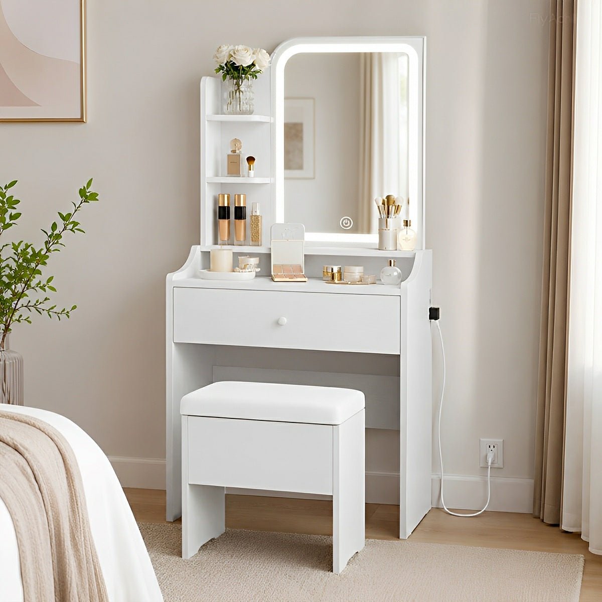 LED Makeup Vanity Table – 3-Color Temperature Light