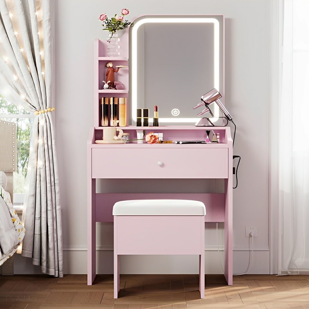 LED Makeup Vanity Table – 3-Color Temperature Light - Flare Shack