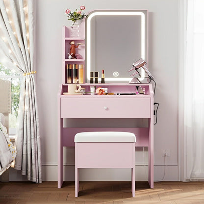LED Makeup Vanity Table – 3-Color Temperature Light - Flare Shack
